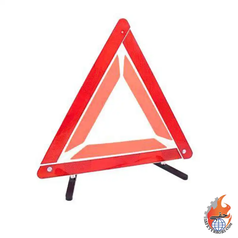 2025101946 مثلث خطر ترافیکی تاشو 30 سانتیمتری – شبرنگ قرمز، ایمن و مقاوم - Image 1
