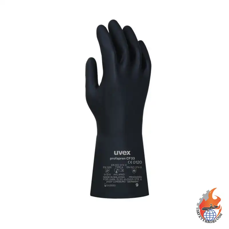 202510914 خرید دستکش مواد شیمیایی UVEX U-chem 3100 نیتریل - قیمت و استاندارد EN 374 - Image 1